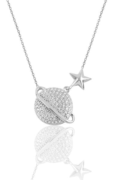 Gümüş gezegen modeli kolye SGTL10081BEYAZ SGTL10081BEYAZ