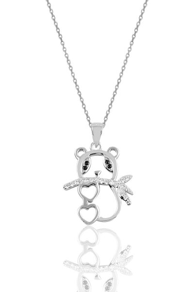 Gümüş sevimli panda kolye SGTL10083 SGTL10083