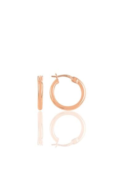 Gümüş rose 16 mm şarnel halka küpe SGTL10641ROSE