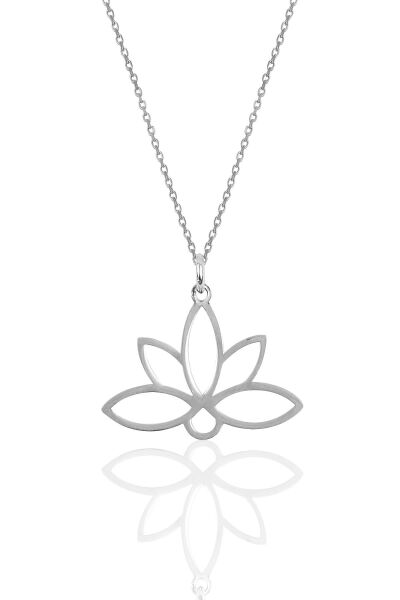 Gümüş sonsuz yaşamın simgesi lotus çiçeği kolye SGTL10085RODAJ SGTL10085RODAJ