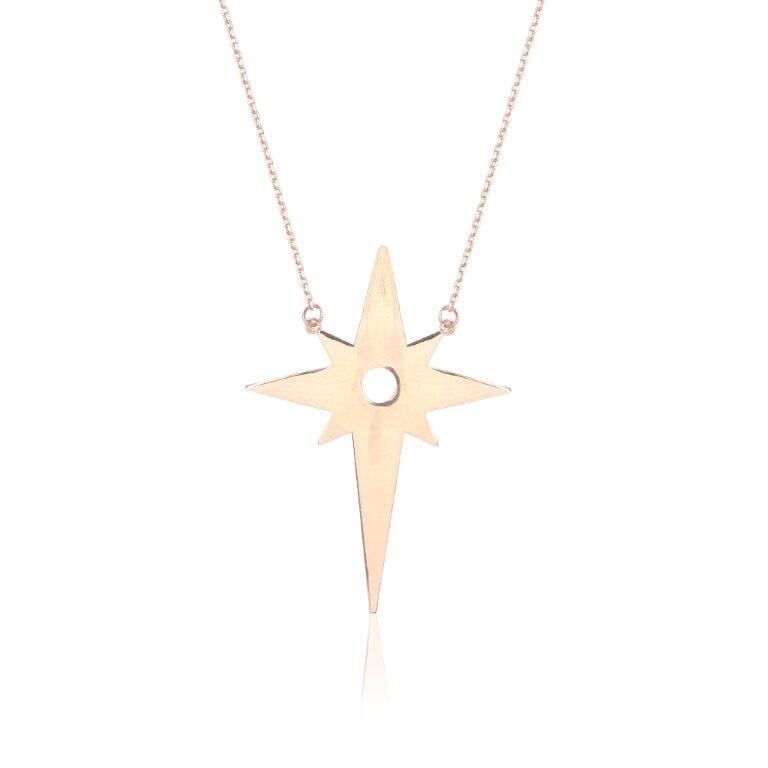 uzun zincirli kutup yıldızı kolye SGTL3972