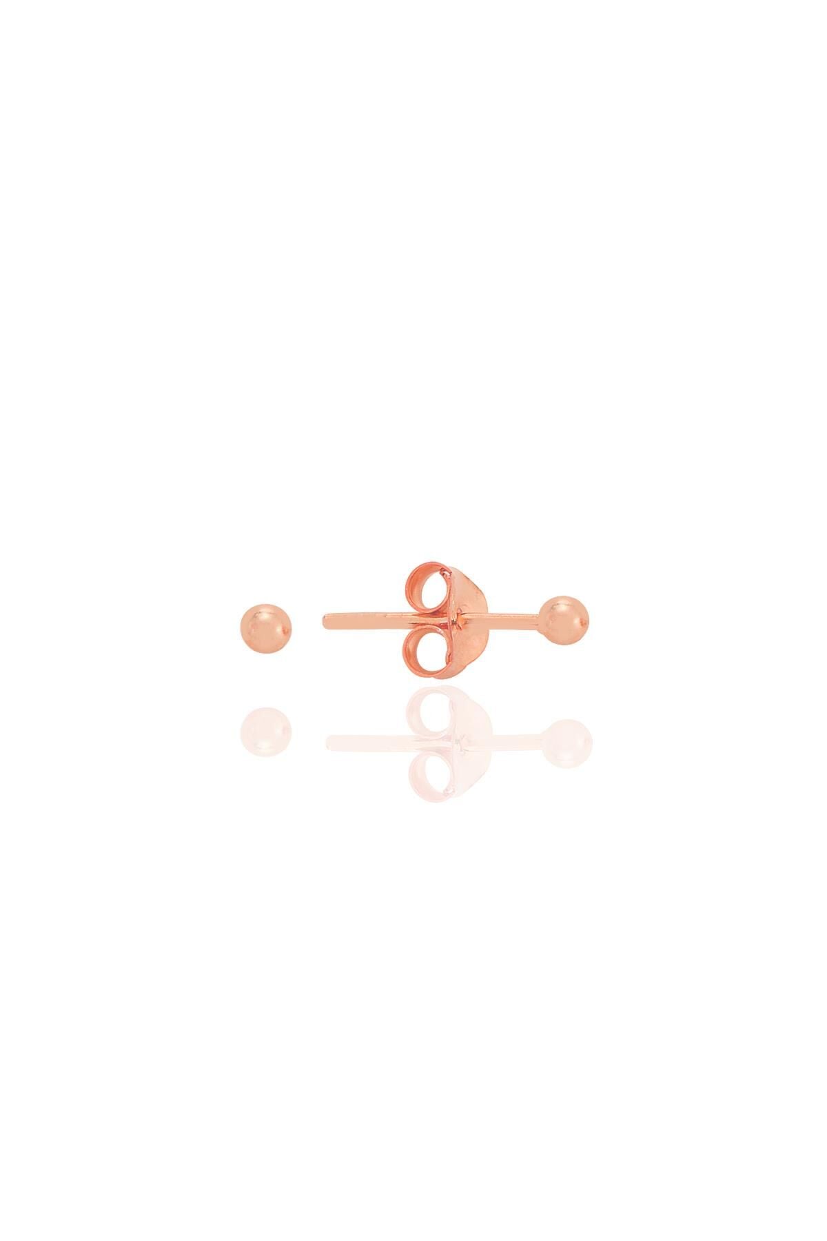 Gümüş rose 2 mm gümüş top küpe SGTL12811ROSE