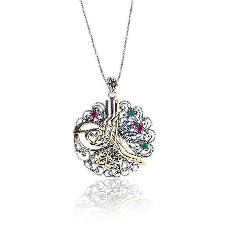 osmanlı tuğrası telkari kolye SGTL3974