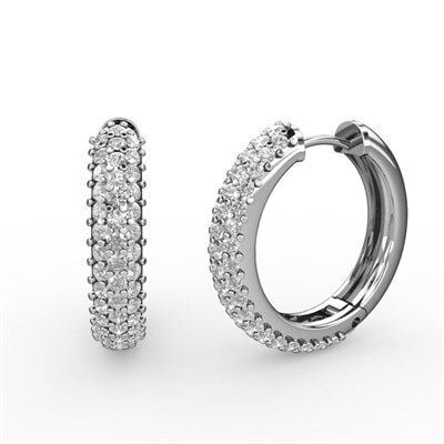 Rodyumlu ve zirkon taşlı halka küpe kupe8423