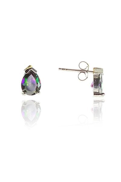 Gümüş mistik taşlı mini damla küpe SGTL9164