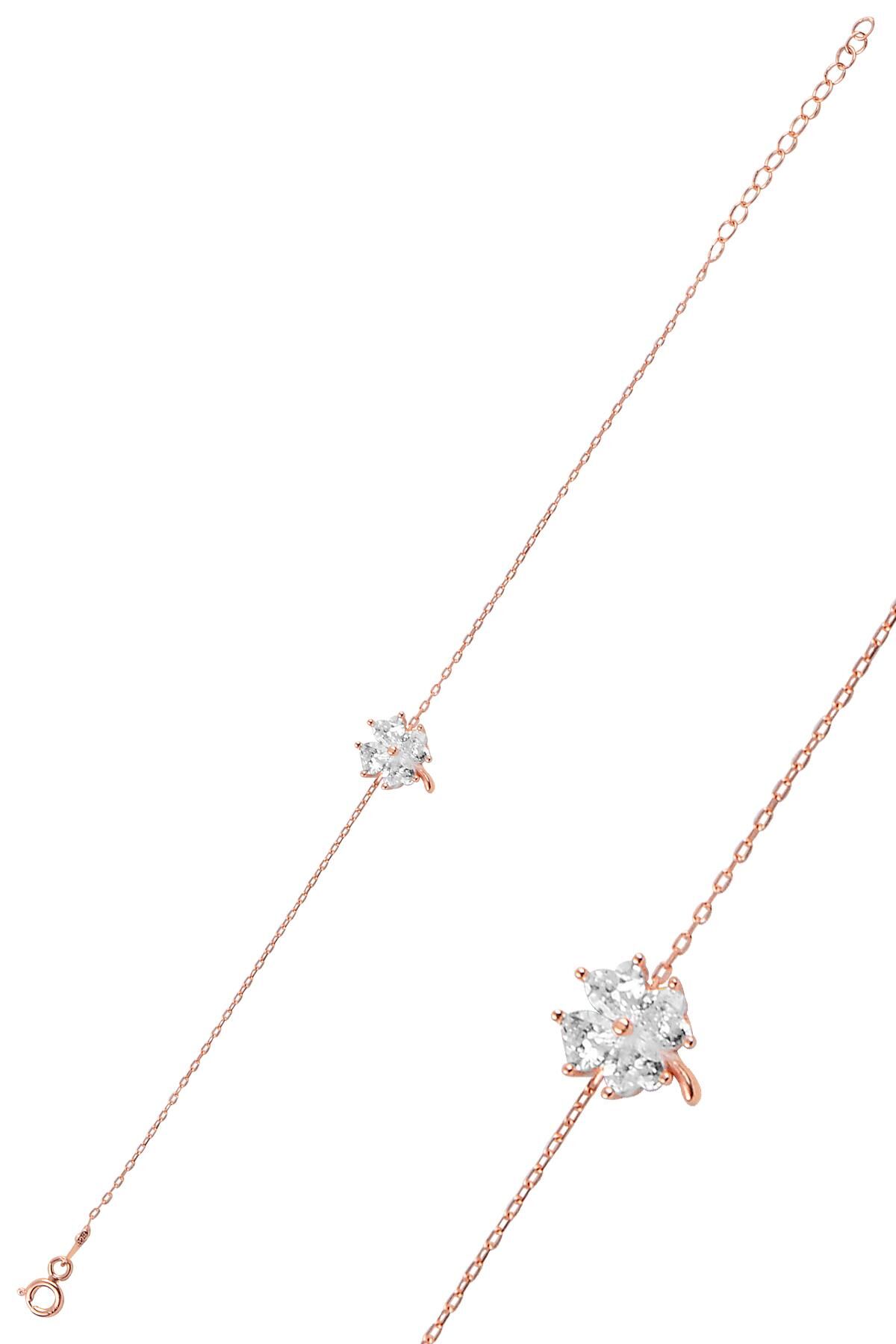 Gümüş zirkon taşlı yonca modeli bileklik SGTL10090BEYAZ SGTL10090BEYAZ