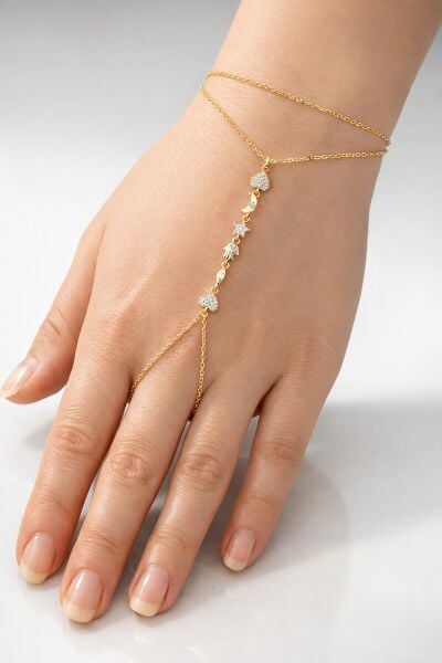 925 Ayar Gümüş Şahmeran Altın Kaplama Kalp, Hilal, Yıldız Şans Sembolleri Detaylı Şahmeran SGTL13294GOLD