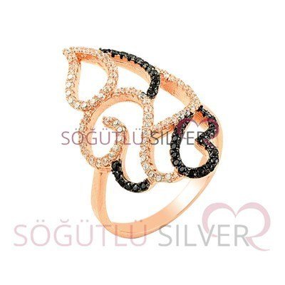 Rose zirkon taşlı üçlü set