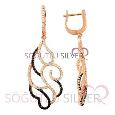 Rose zirkon taşlı üçlü set
