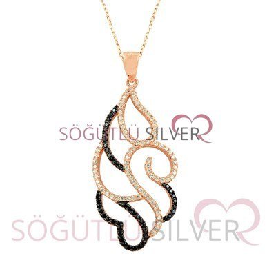 Rose zirkon taşlı üçlü set