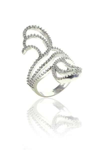 Pırlanta modeli zirkon taşlı mekik yüzük SGTL8332