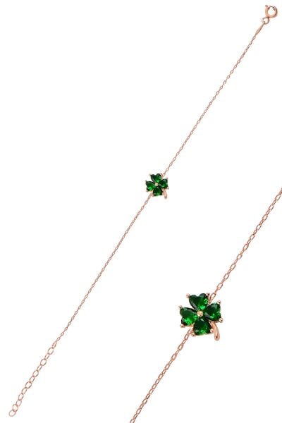 Gümüş zümrüt taş rengi  yonca modeli bileklik SGTL10090YSL SGTL10090YSL