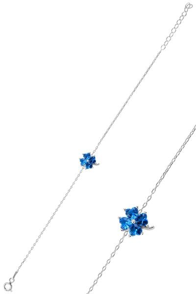 Gümüş akuamarin renk taşlı yonca modeli bileklik SGTL10091AKUA SGTL10091AKUA