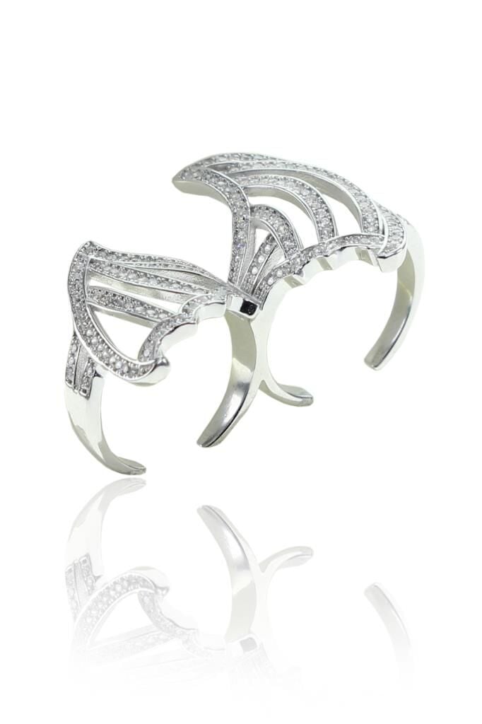 Çift parmaklı zirkon taşlı yüzük SGTL8341