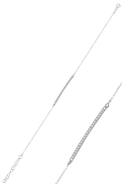 Çubuk Model Zirkon Taşlı Rodyum Kaplama Gümüş Bileklik SGTL10092RODAJ SGTL10092RODAJ