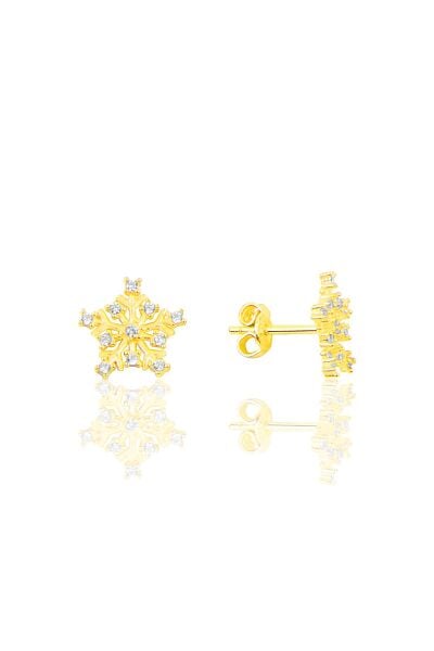 Gümüş altın rengi kartanesi küpe SGTL10049GOLD