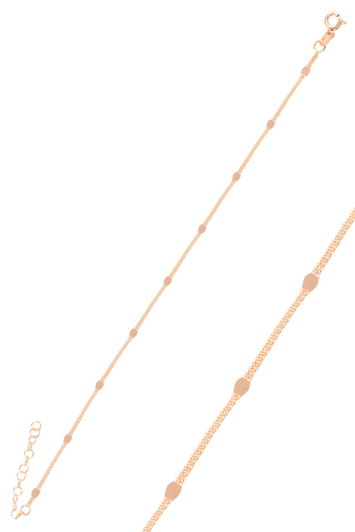 Gümüş rose  pullu gurmet  zincir bileklik SGTL10661ROSE