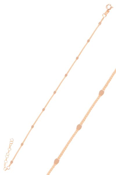 Gümüş rose  pullu gurmet  zincir bileklik SGTL10661ROSE
