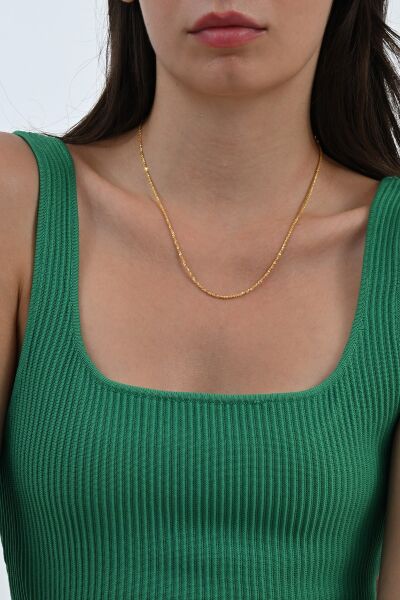 925 Ayar gümüş altın yaldızlı stella rocco lazer kesim italyan halat zincir SGTL13103GOLD