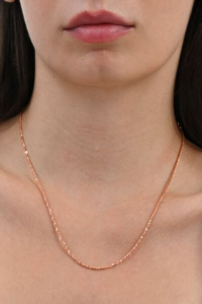 925 Ayar gümüş rose stella rocco lazer kesim italyan halat zincir SGTL13103ROSE