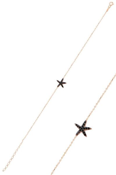 Gümüş siyah taşlı deniz yıldızı modeli bileklik SGTL10095SYH SGTL10095SYH