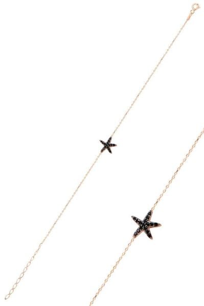 Gümüş siyah taşlı deniz yıldızı modeli bileklik SGTL10095SYH SGTL10095SYH