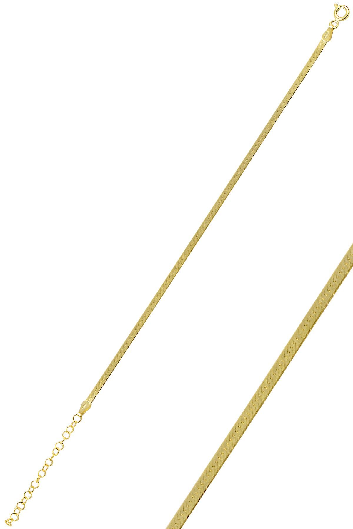 Gümüş 2,5 mm kalınlığında altın rengi italyan yassı modeli bileklik SGTL10097GOLD SGTL10097GOLD