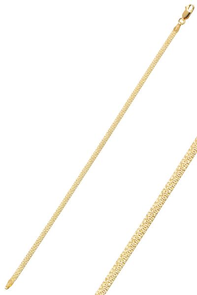 Gümüş 3 mm kalınlığında altın rengi desenli italyan yassı modeli bileklik SGTL10098GOLD SGTL10098GOLD