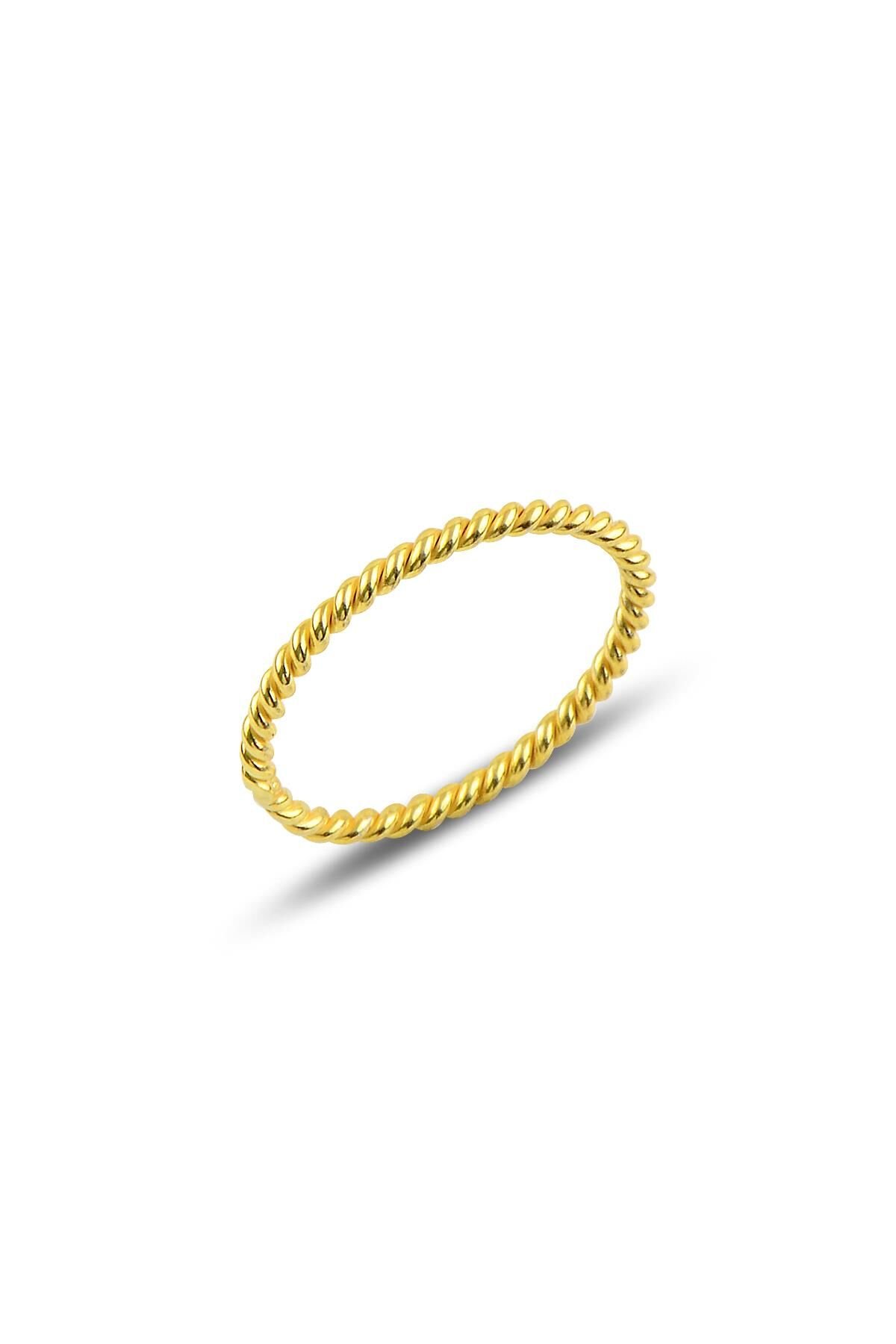 Gümüş Altın renkli ince yüzük SGTL10114GOLD