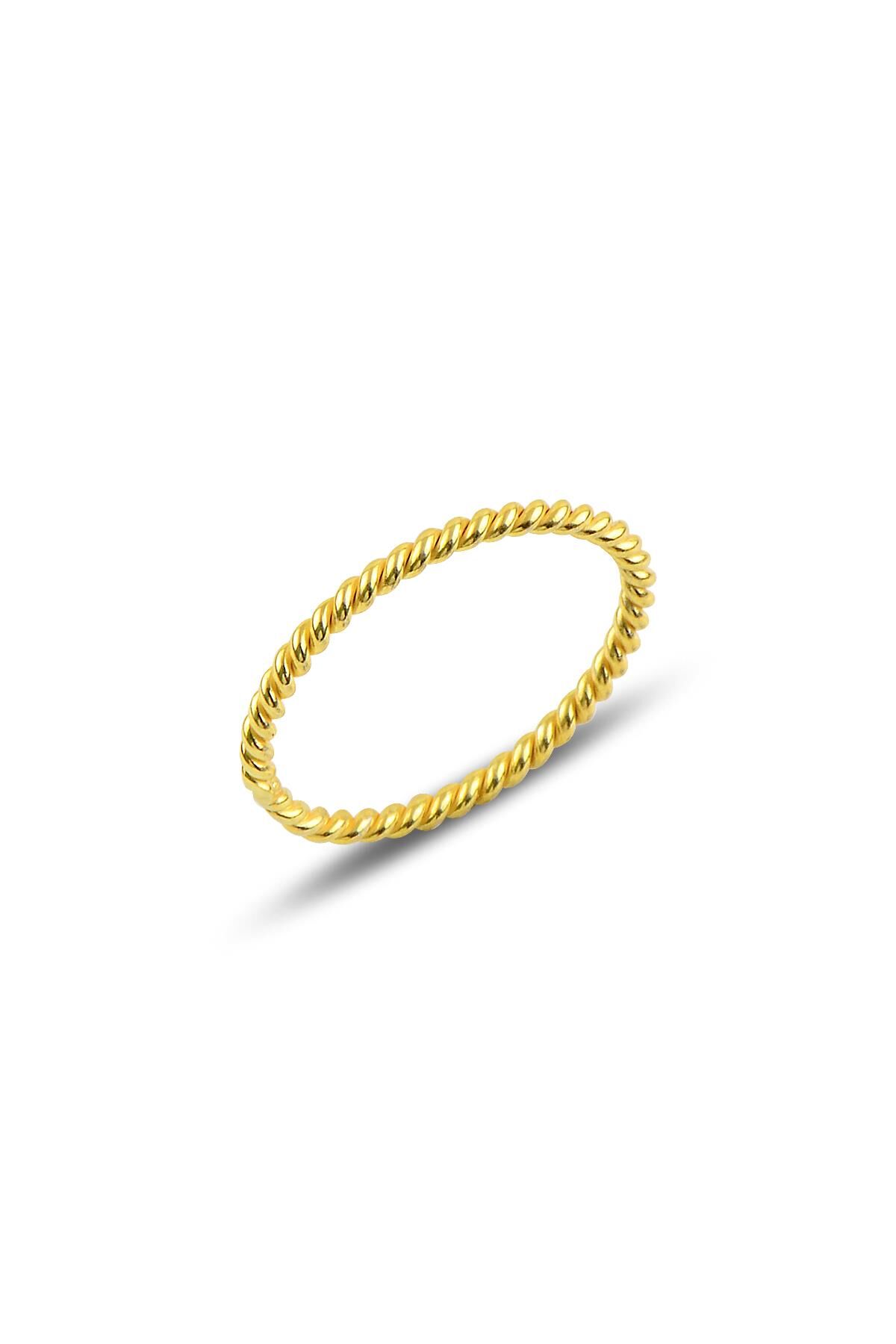 Gümüş Altın renkli ince yüzük SGTL10114GOLD
