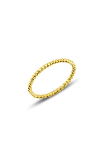 Gümüş Altın renkli ince yüzük SGTL10114GOLD
