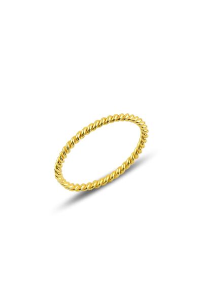 Gümüş Altın renkli ince yüzük SGTL10114GOLD