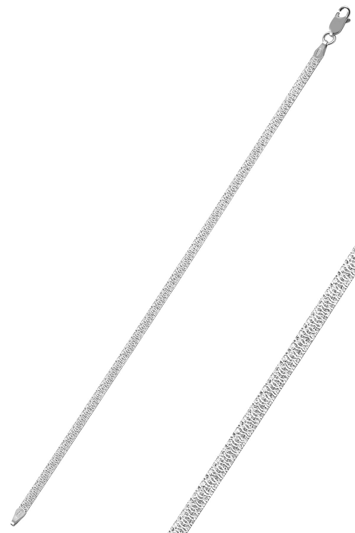 Gümüş 3 mm kalınlığında rodyumlu desenli italyan yassı modeli bileklik SGTL10098RODAJ SGTL10098RODAJ