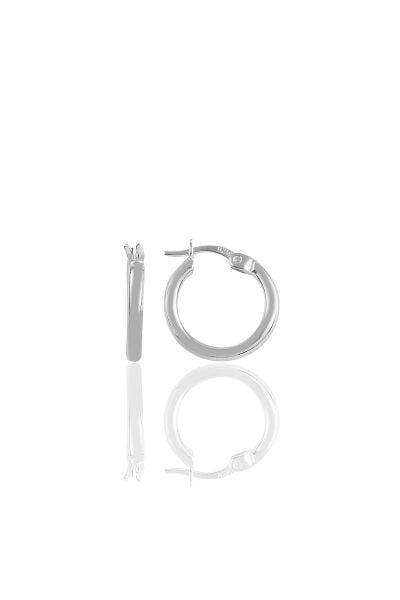 Gümüş 14 mm şarnel halka küpe SGTL12414GUMUS