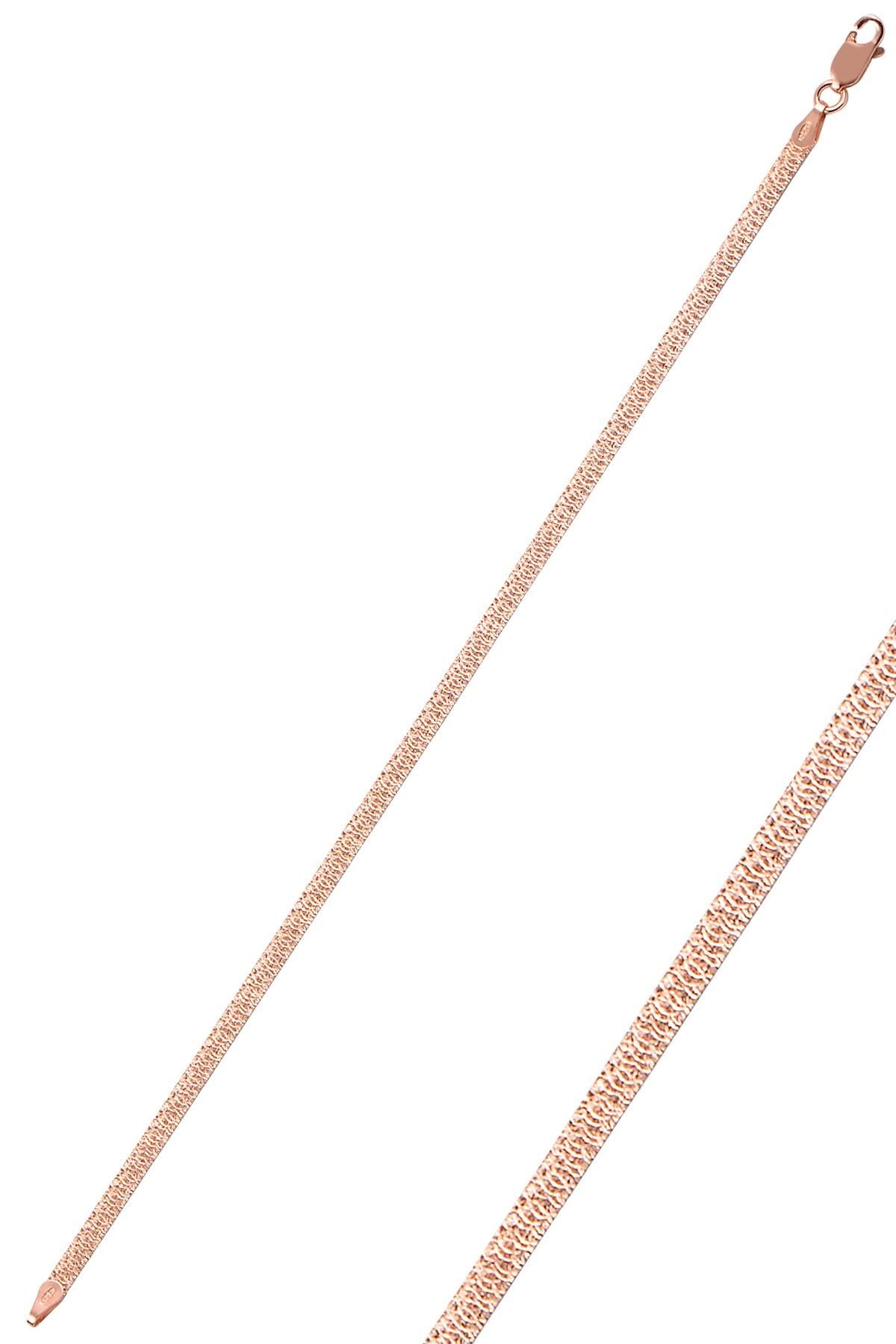 Gümüş 3 mm kalınlığında rose desenli italyan yassı modeli bileklik SGTL10098ROSE SGTL10098ROSE