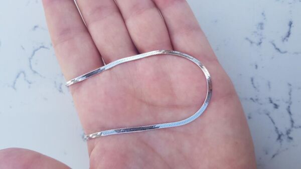 Gümüş italyan yassı zincir kolye altın  SGTL11757