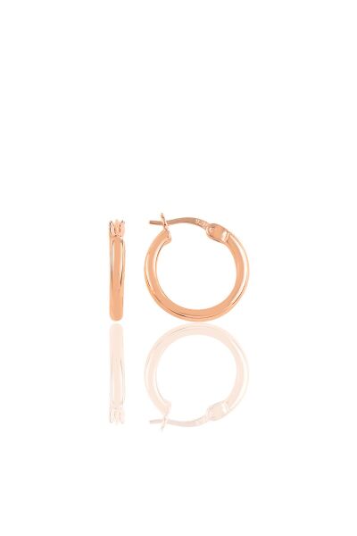 Gümüş rose 14 mm şarnel halka küpe SGTL12414ROSE