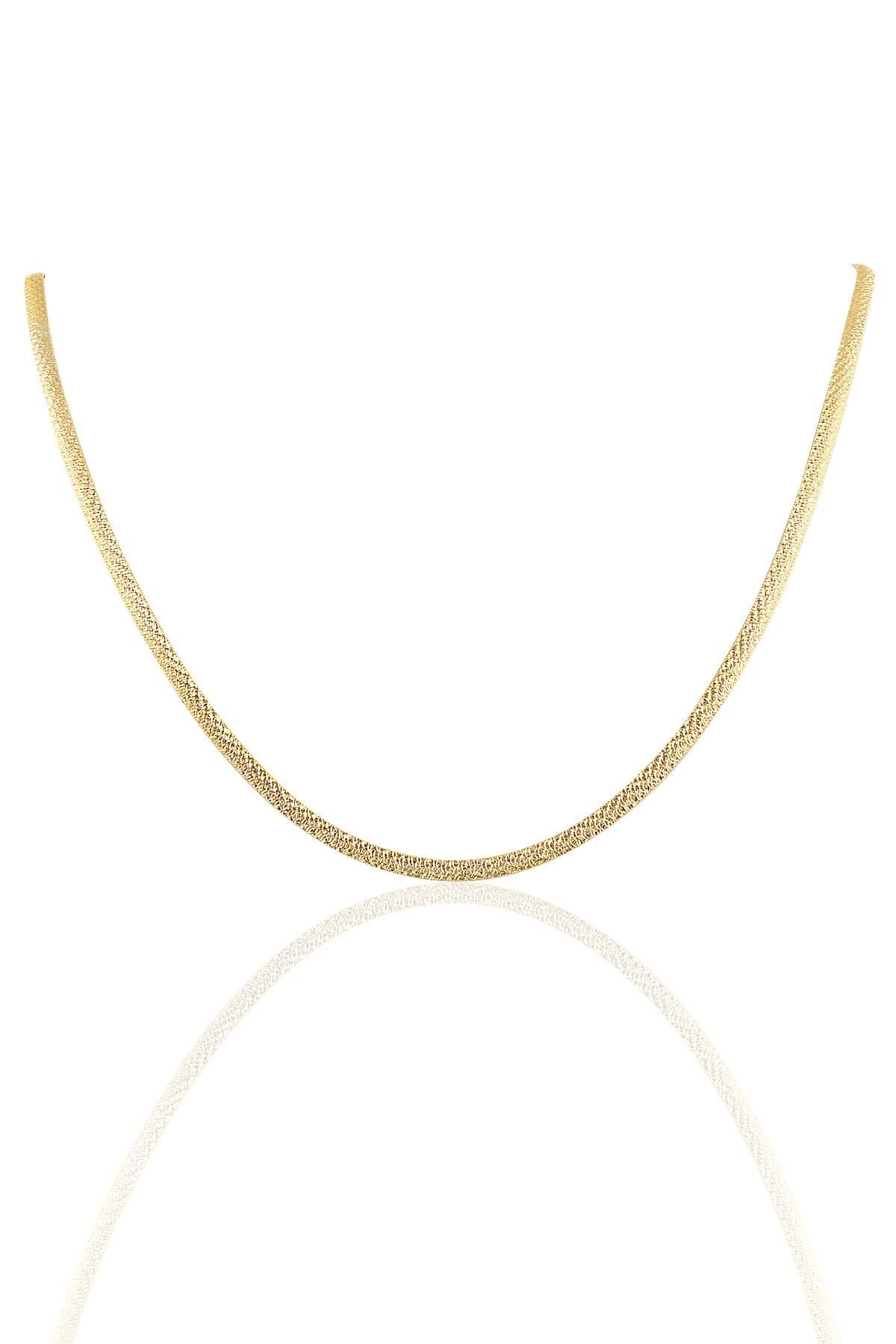 Gümüş altın rengi desenli italyan yassı modeli kolye SGTL10099GOLD SGTL10099GOLD