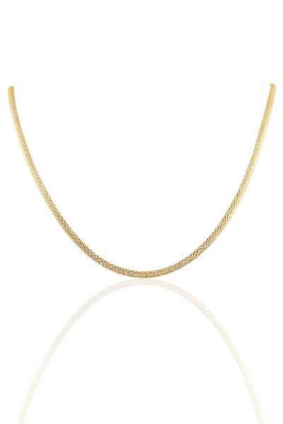 Gümüş altın rengi desenli italyan yassı modeli kolye SGTL10099GOLD SGTL10099GOLD