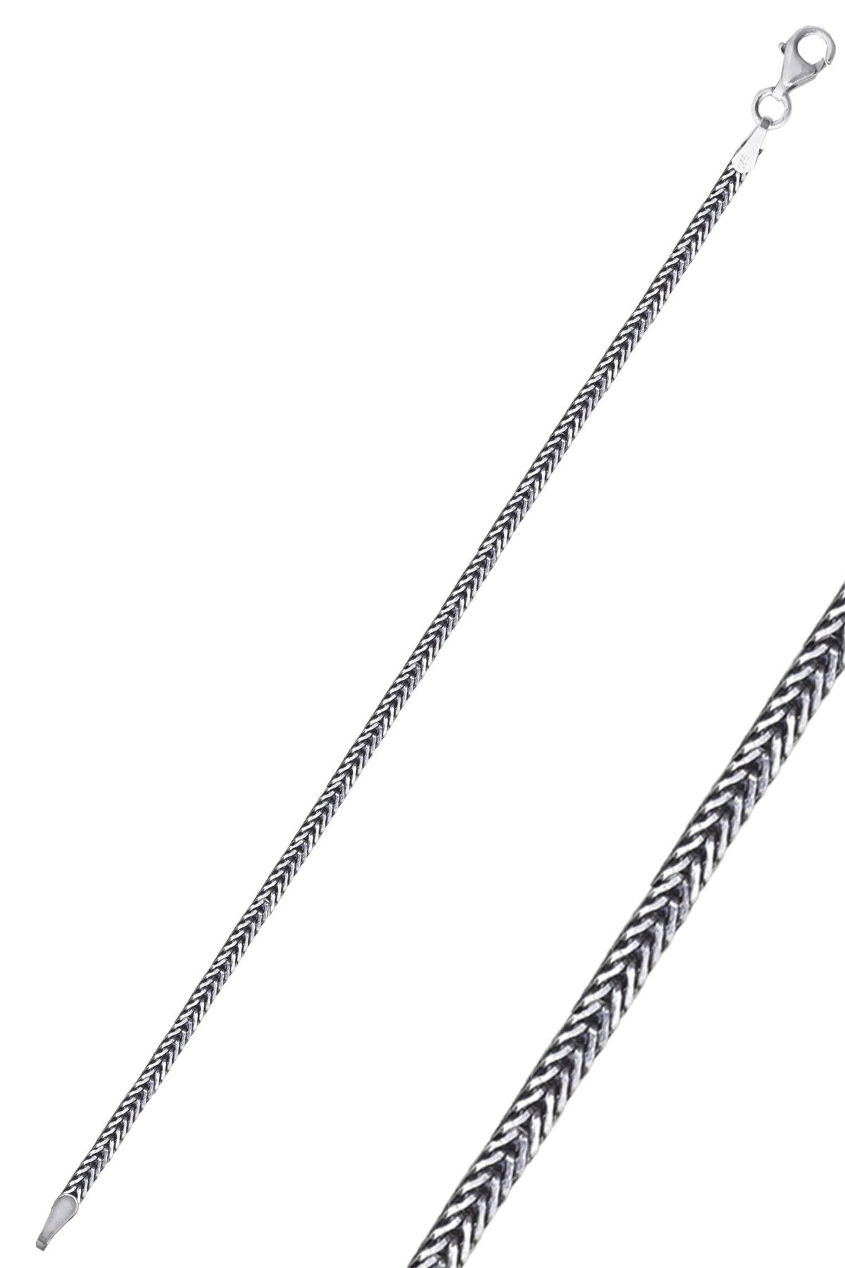 925 Ayar gümüş oksitli örgü model erkek bileklik SGTL13109RODAJ