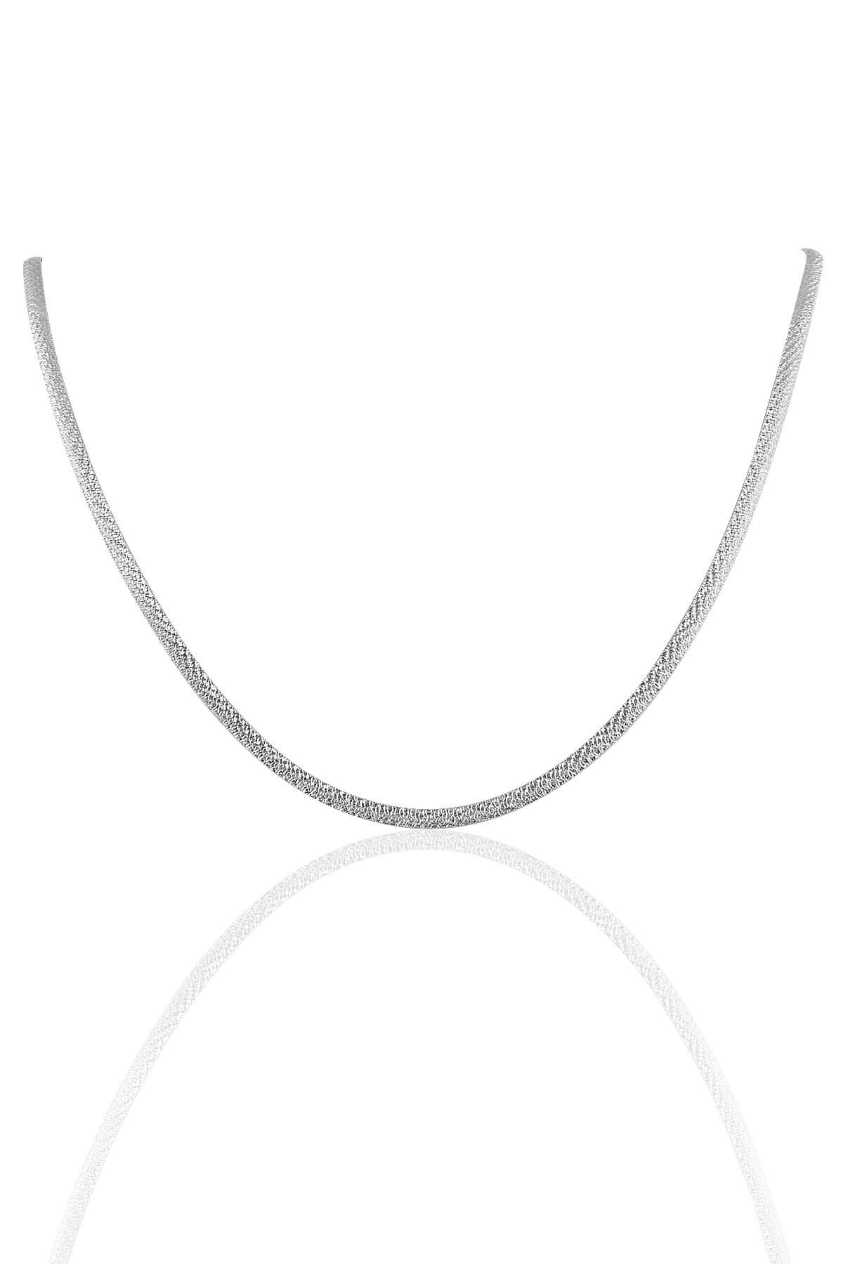 Gümüş rodyumlu desenli italyan yassı modeli kolye SGTL10099RODAJ SGTL10099RODAJ