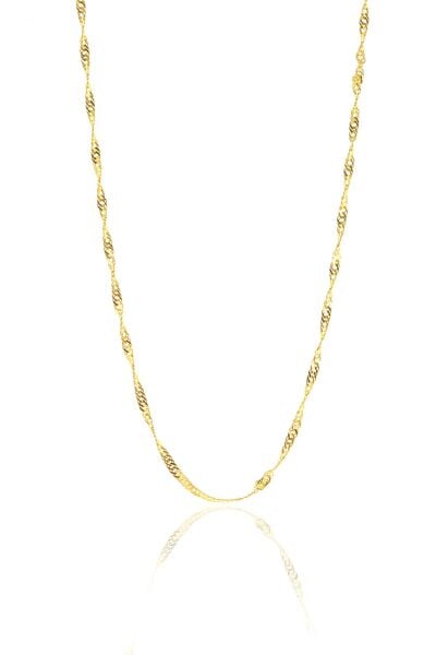 Gümüş altın renkli singapur modeli 60 cm zincir SGTL8934