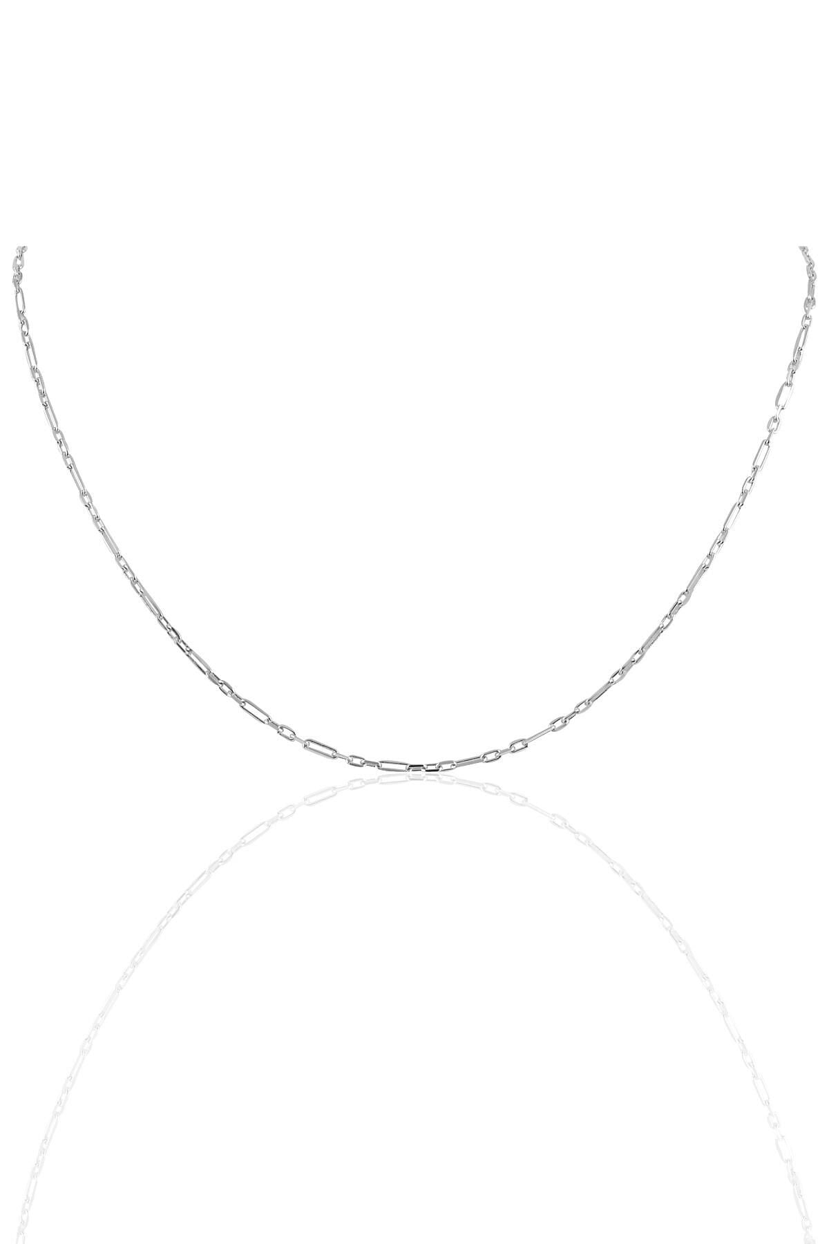 Gümüş 45 cm rodyumlu aralıklı figaro zincir SGTL10100RODAJ SGTL10100RODAJ