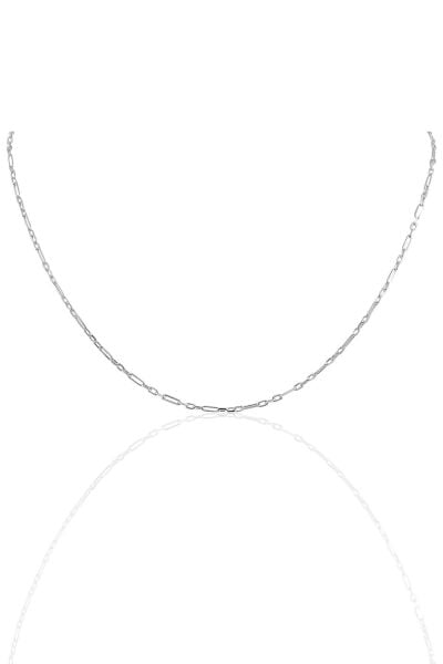 Gümüş 45 cm rodyumlu aralıklı figaro zincir SGTL10100RODAJ SGTL10100RODAJ