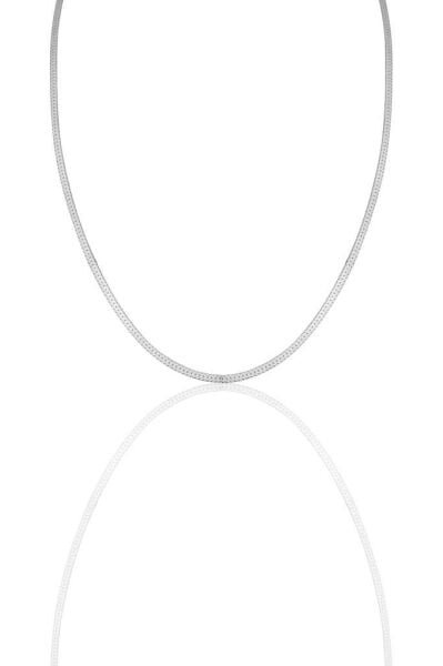 Gümüş italyan yassı zincir kolye altın  SGTL11757 Gümüş - 40 cm