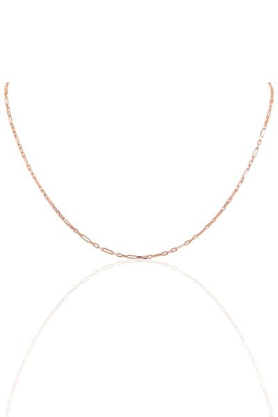 Gümüş 45 cm rose aralıklı figaro zincir SGTL10100ROSE SGTL10100ROSE