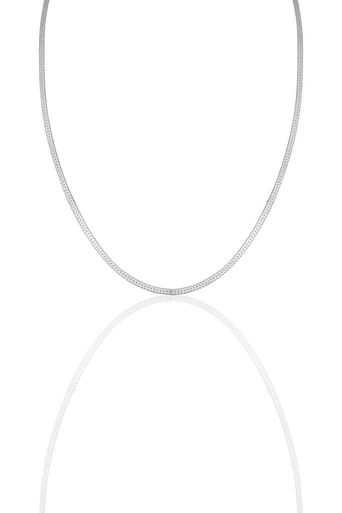 Gümüş italyan yassı zincir kolye altın  SGTL11757 Gümüş - 45 cm