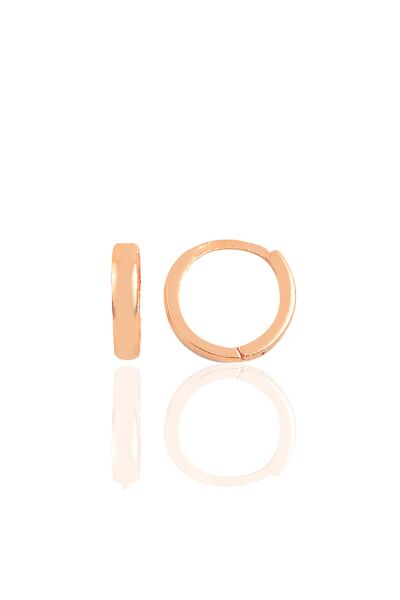 Gümüş rose 12 mm halka küpe  SGTL11756ROSE