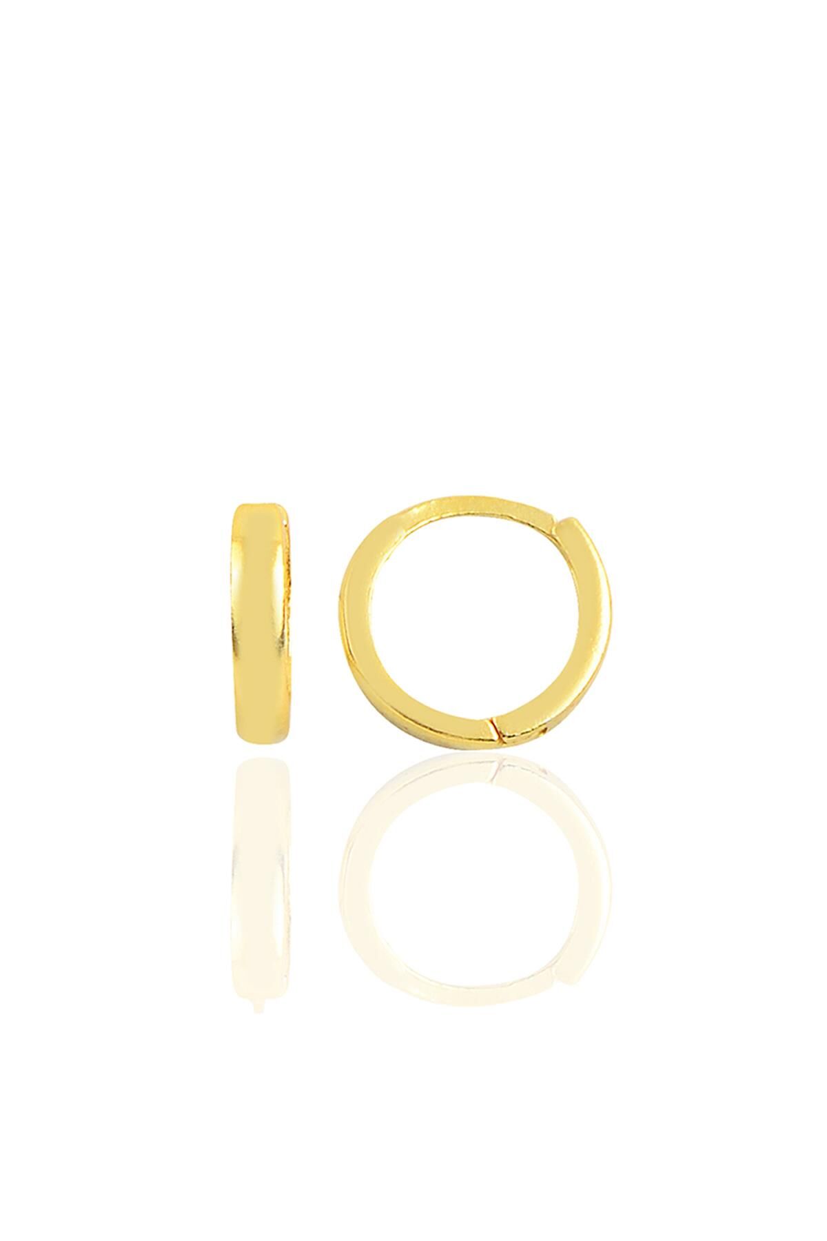 Gümüş altın yaldızlı 12 mm halka küpe SGTL11756GOLD