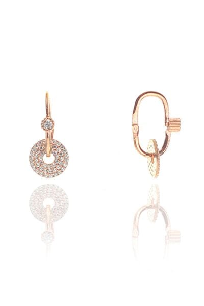 Gümüş rose simit modeli  Göçmen  küpe SGTL8940